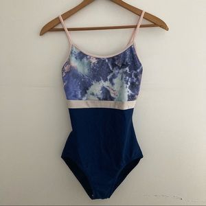 Blue Galaxy Print Dance Leotard